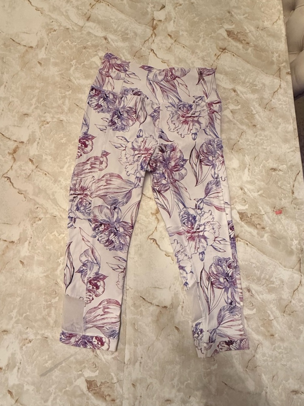 CALIA by Carrie Underwood Floral Purple and White Girls' Leggings